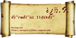 Ürmösi Ildikó névjegykártya